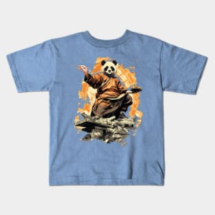 Dim Sum Panda Retro Design Kids T-Shirt